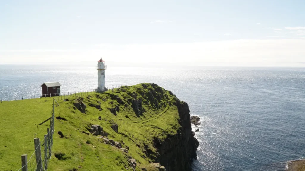 Akraberg Lighthouse on Suðuroy, Faroe Islands – southernmost point