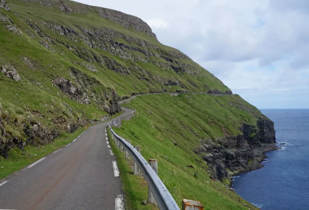 Dalur valley road on Sandoy island, Faroe Islands – scenic drive