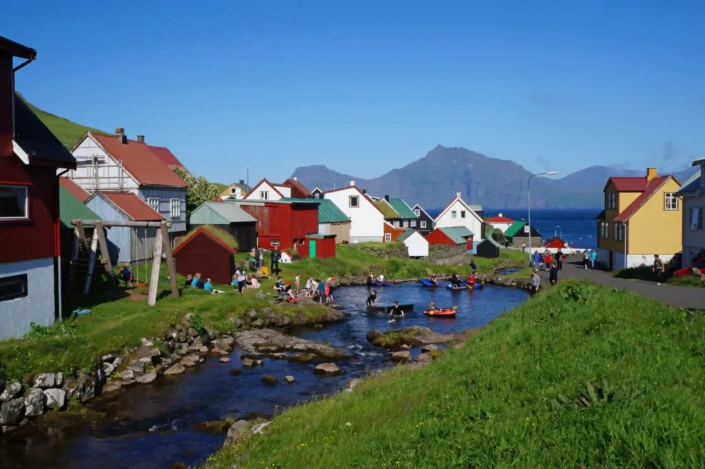 Colorful houses in Gjógv village, Faroe Islands
