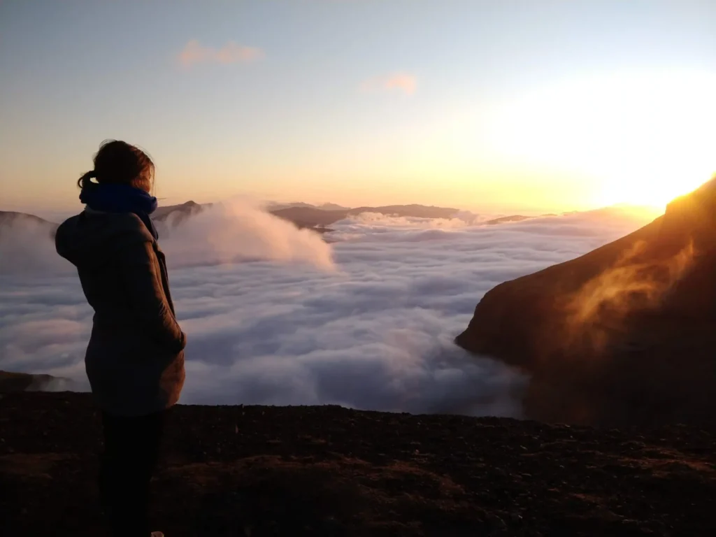 Sunset panorama at Sornfelli, Faroe Islands