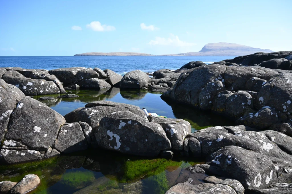 Natural tidal pool on the Faroe Islands coast for cold dipping